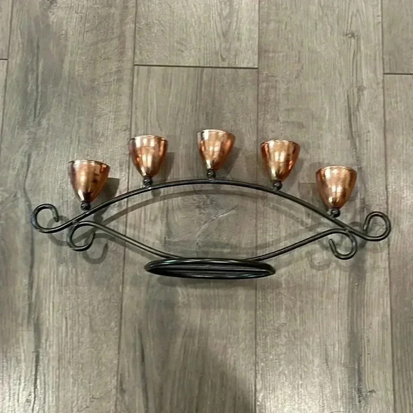 5 Brass headed Candle  Holder - Picture 1 of 3